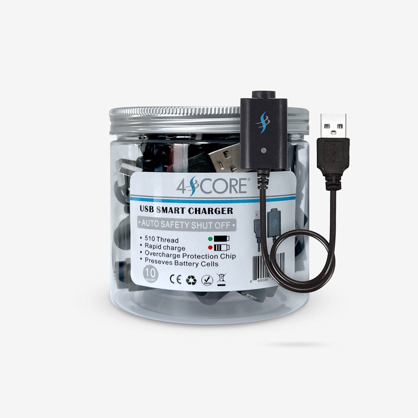 CORDED USB CHARGERS FOR 510 - 10 PACK